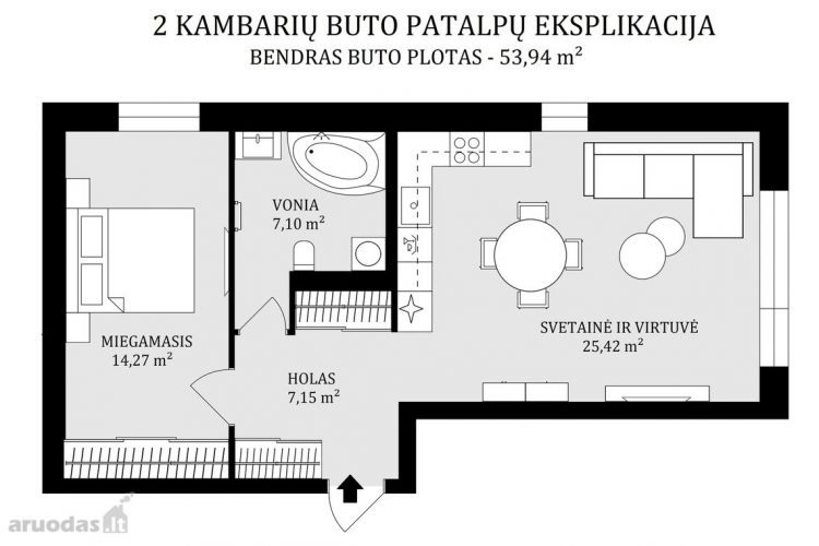 Kaunas, Žemieji Šančiai, Vinių g., 2 kambarių butas Kaunas, Žemieji Šančiai, Vinių g., 2 kambarių butas