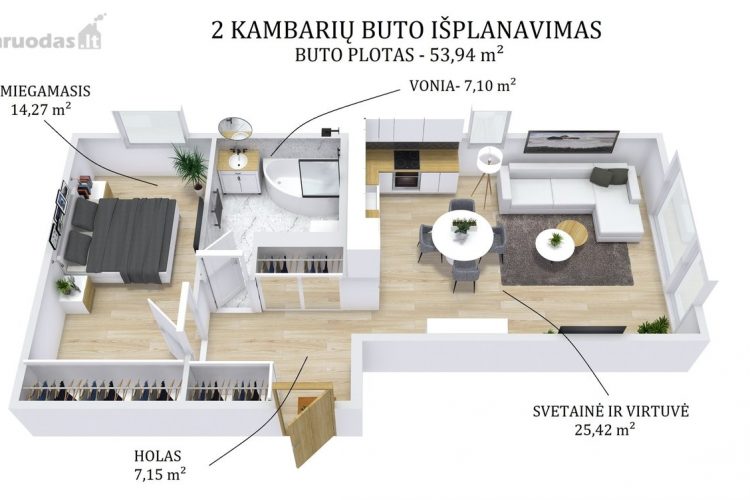 Kaunas, Žemieji Šančiai, Vinių g., 2 kambarių butas Kaunas, Žemieji Šančiai, Vinių g., 2 kambarių butas